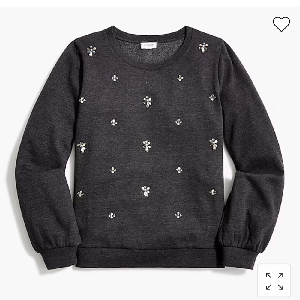 J. Crew Puff-sleeve sweatshirt with embellishments S